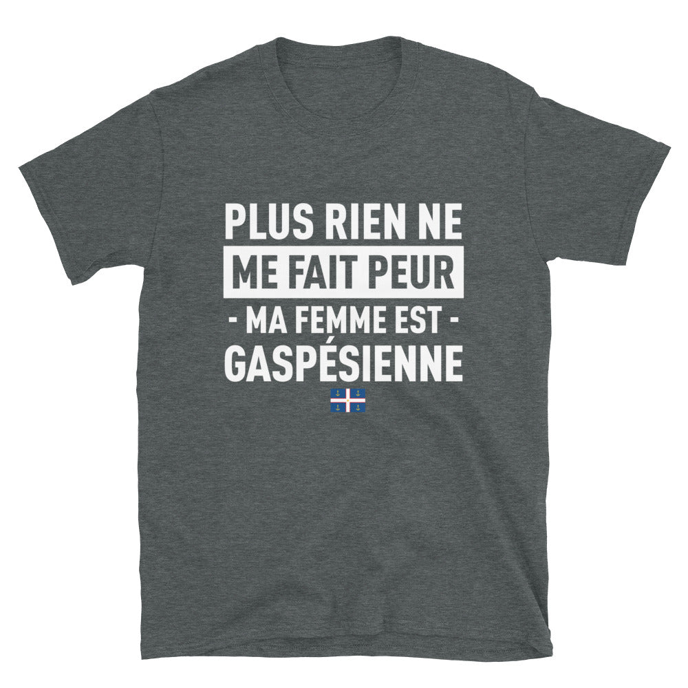 T-shirt Gaspésie gris foncé - Ne cherchez plus, ma femme est là