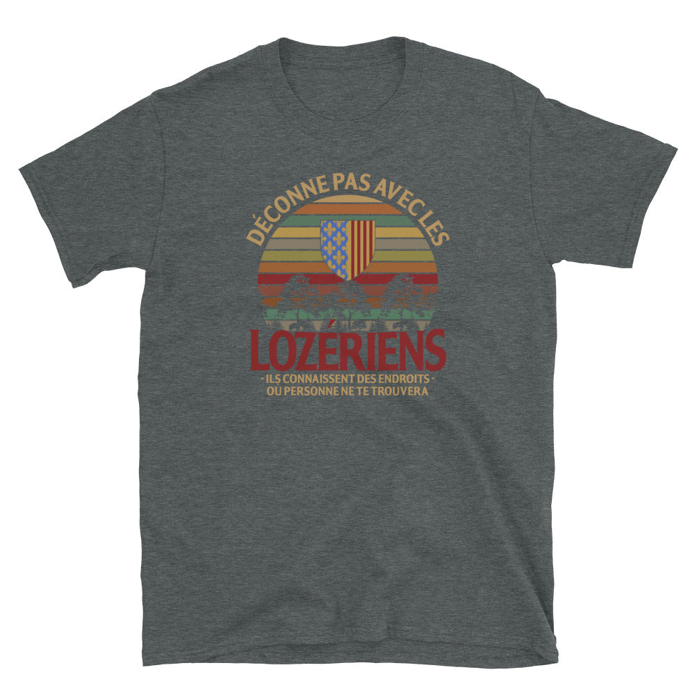T-shirt Lozérien noir - Déconne pas avec les Lozériens