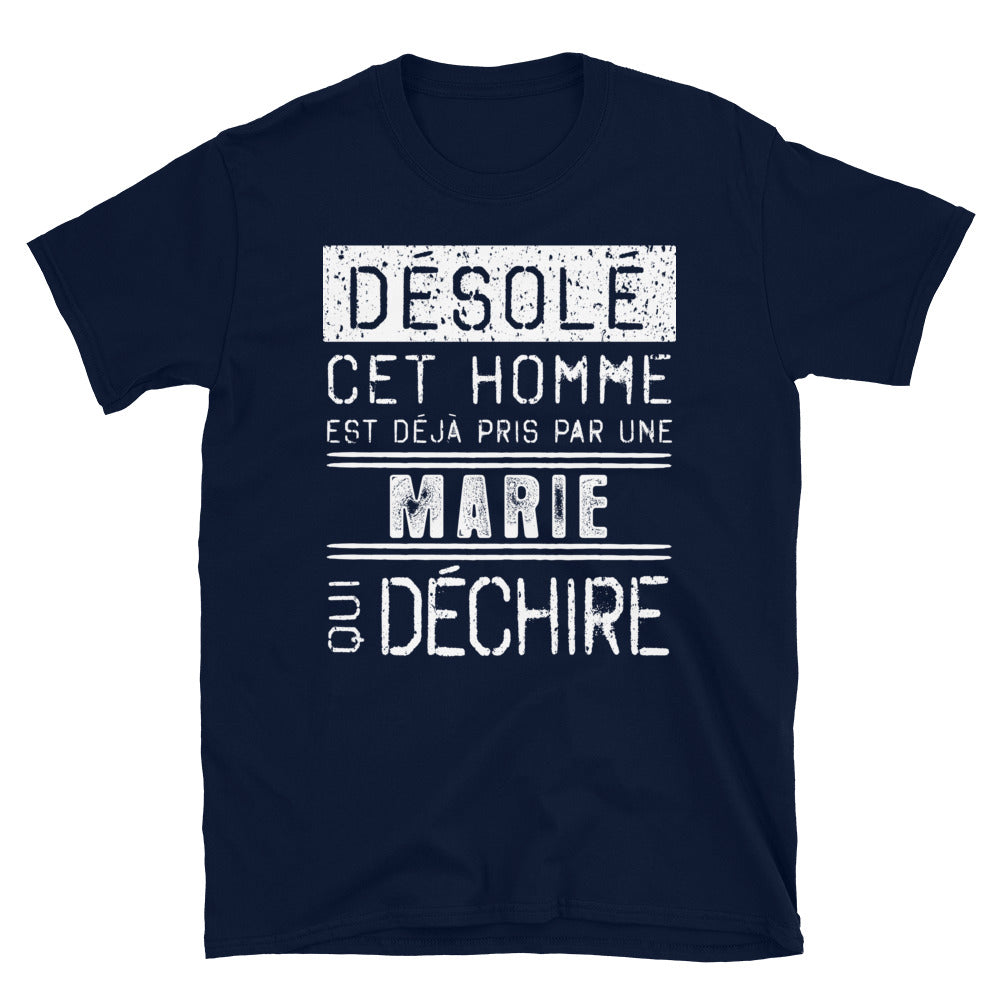 T-shirt Marie désolé noir dos - Désolé ce mec est pris