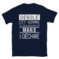 Thumbnail for T-shirt Marie désolé noir dos - Désolé ce mec est pris