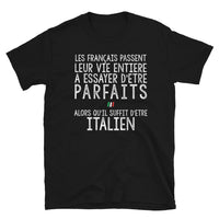 Thumbnail for T-shirt italien gris - Les Français passent leur vie entière - vue dos
