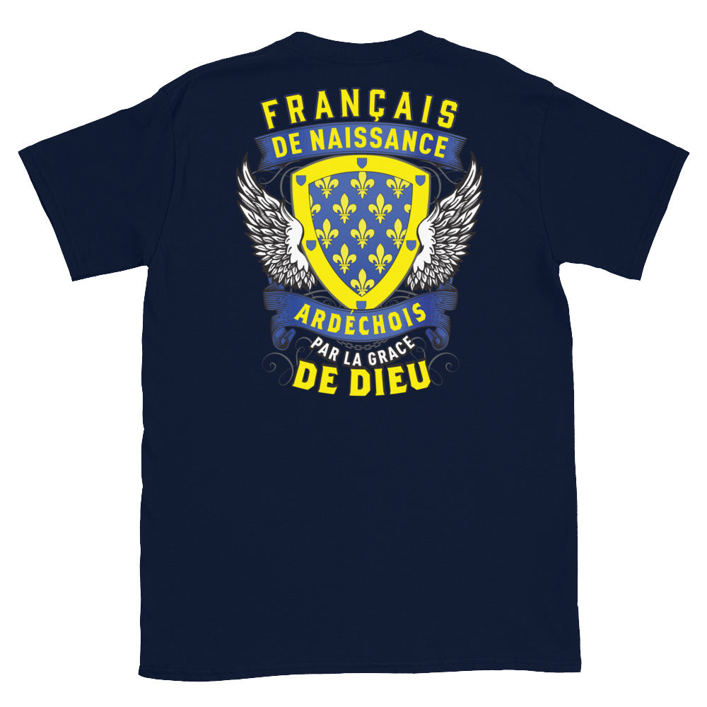 T-shirt Ardéchois bleu marine - Fierté et humour local