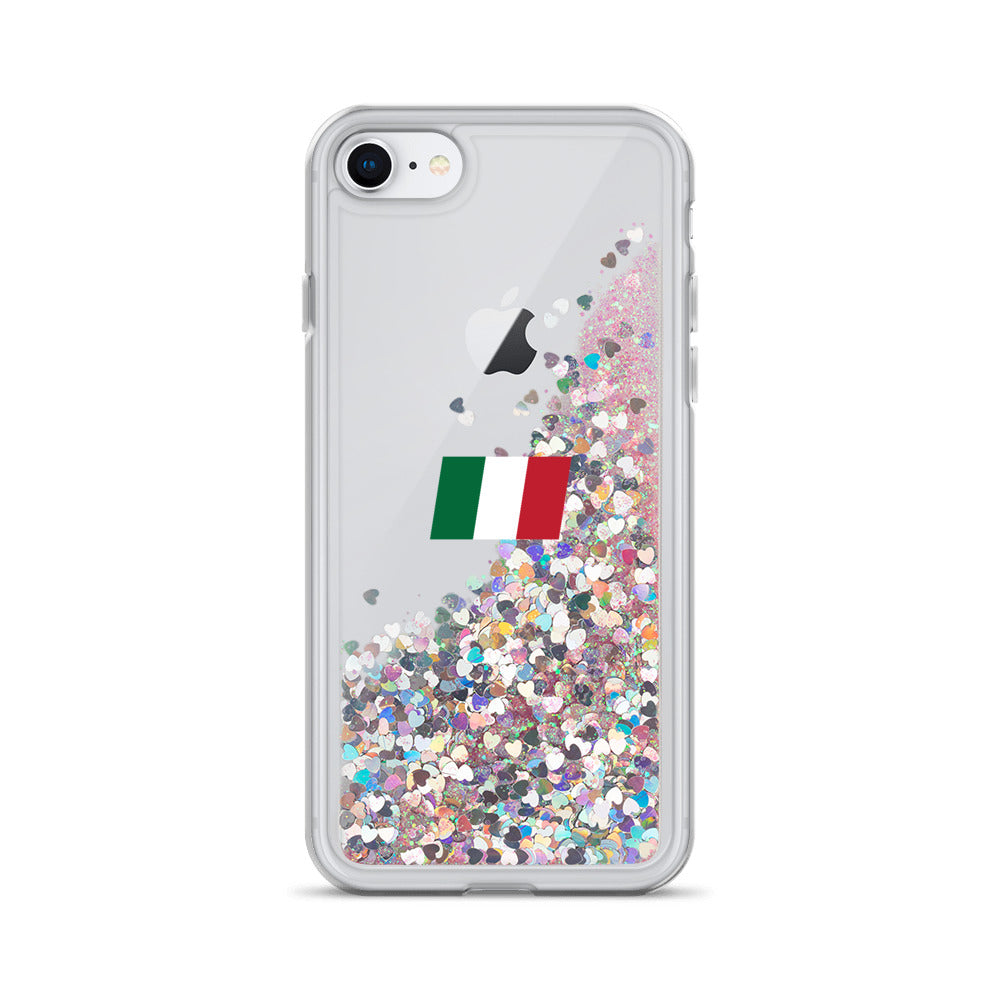 Italia - Italie -  Coque de Téléphone à Paillettes Liquides - Ici & Là - T-shirts & Souvenirs de chez toi
