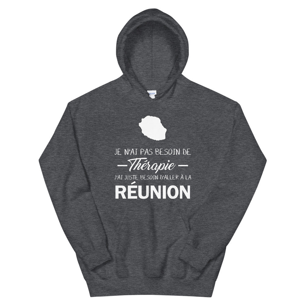 Sweatshirt Réunion noir dos - Pas besoin de thérapie