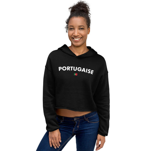 Portugaise Sweat à Capuche Crop-Top - Ici & Là - T-shirts & Souvenirs de chez toi