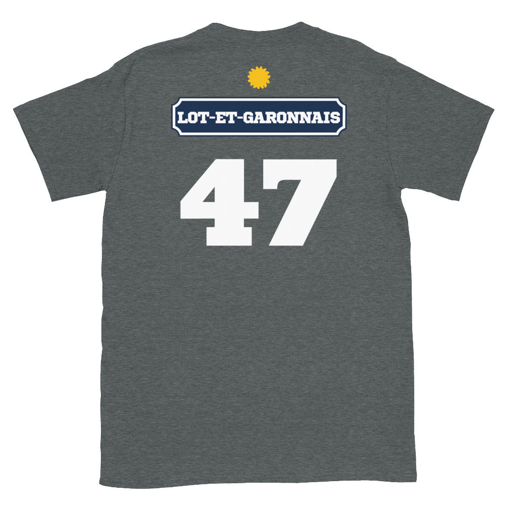 T-shirt Lot-et-Garonnais gris sport - Pastis 47 avec humour local
