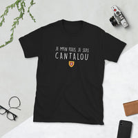 Thumbnail for T-shirt Cantalou gris foncé chiné - Je m'en fous je suis Cantalou
