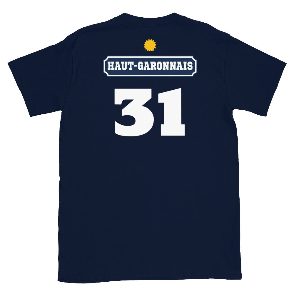 T-shirt Haut-Garonnais noir - design Pastis 31 face