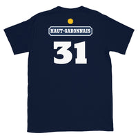 Thumbnail for T-shirt Haut-Garonnais noir - design Pastis 31 face