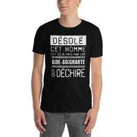 Thumbnail for T-shirt humour Aide-soignante bleu marine - Mec pris par une Aide-soignante Désolé