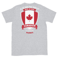 Thumbnail for T-shirt Canadien bleu marine dos - Je ne suis pas parfait mais Canadien