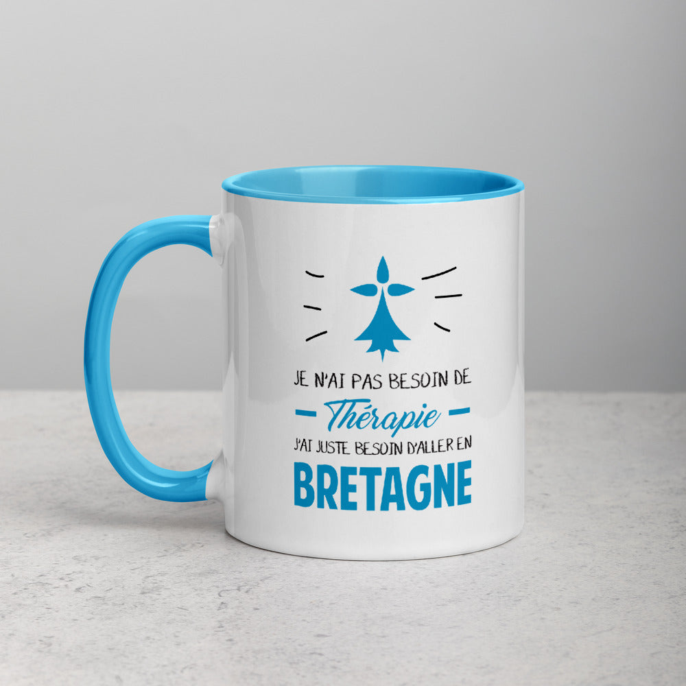 Mug Bretagne bleu - Je n'ai pas besoin de thérapie