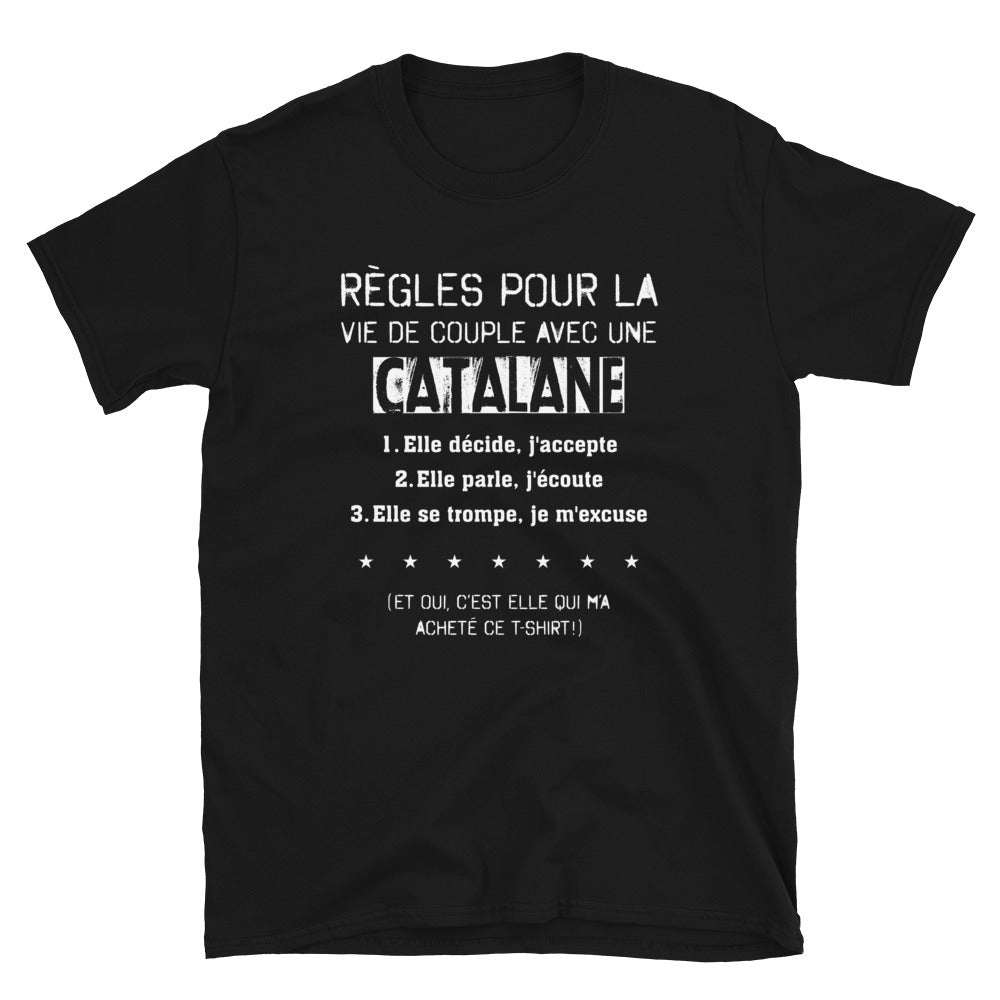 Règle pour vivre avec une Catalane - T-shirt Standard - Ici & Là - T-shirts & Souvenirs de chez toi