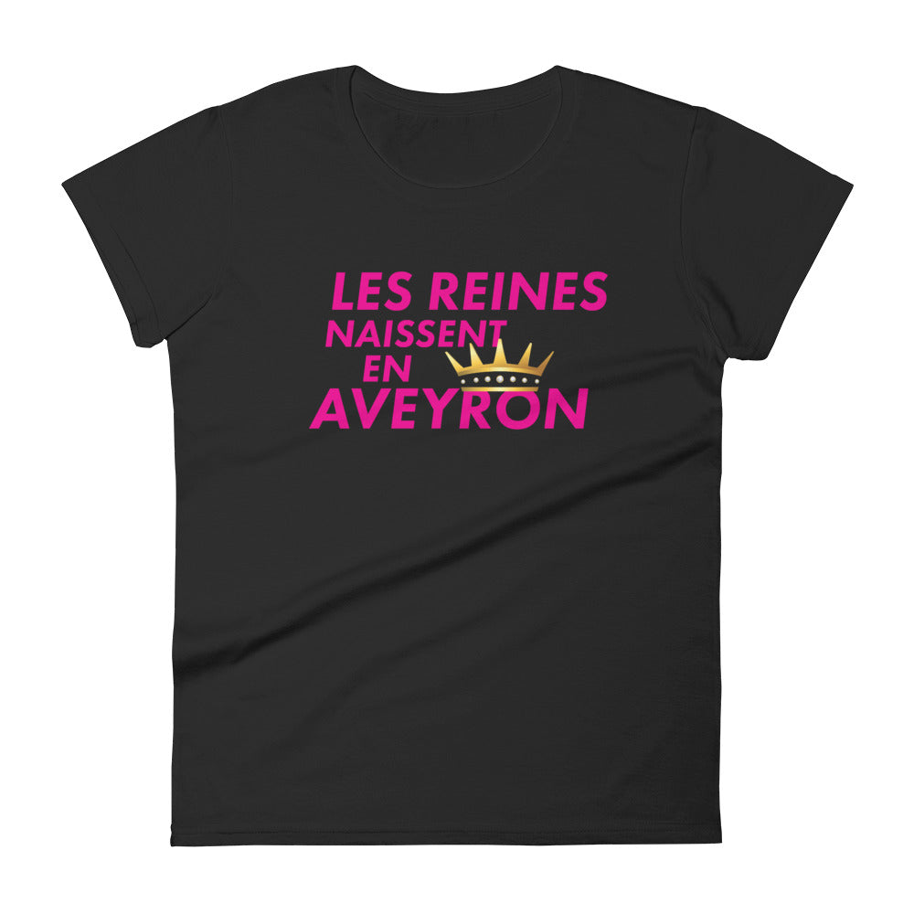 T-shirt Aveyron noir - Les reines naissent en Aveyron