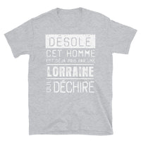 Thumbnail for T-shirt Lorraine bleu marine dos - Désolé ce mec est pris par une fille qui déchire