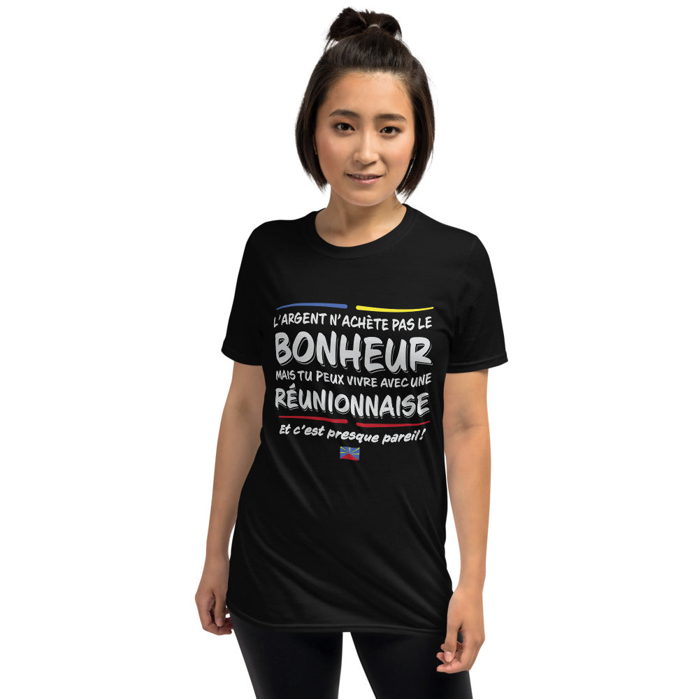 T-shirt Réunionnais bleu marine - L'argent n'achète pas le bonheur dos