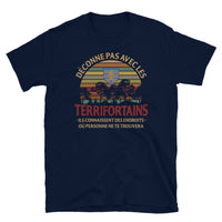 Thumbnail for T-shirt Terrifortains gris foncé chiné - design humoristique et local