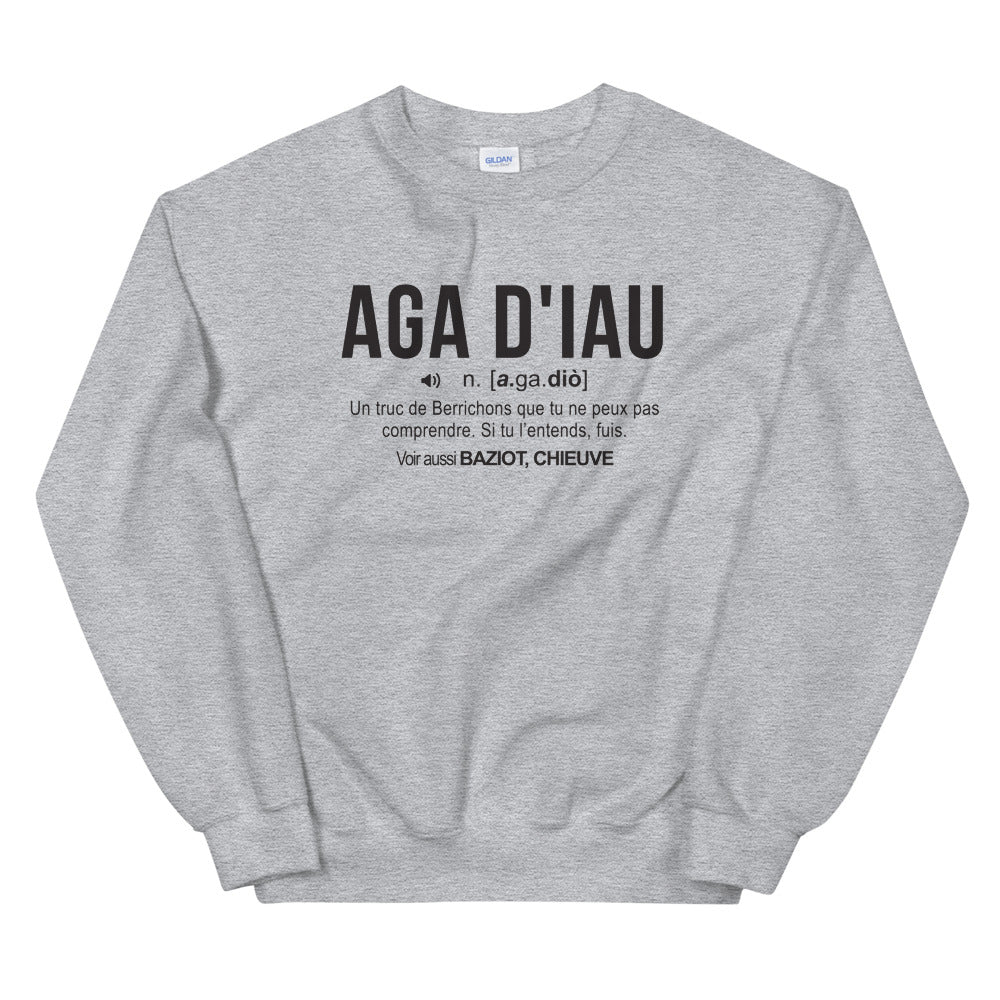 Définition Aga d'Iau, Berry - Sweatshirt - Ici & Là - T-shirts & Souvenirs de chez toi