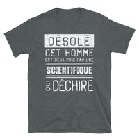 Thumbnail for T-shirt humour bleu marine - Désolé ce mec est pris par une fille qui déchire