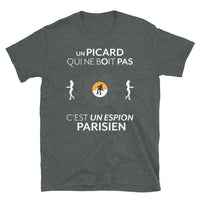 Thumbnail for T-shirt Picardie gris foncé - Le gars qui ne boit pas c'est un espion