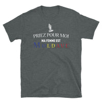 Thumbnail for T-shirt Moldavie noir dos - Priez pour moi ma femme est Moldave