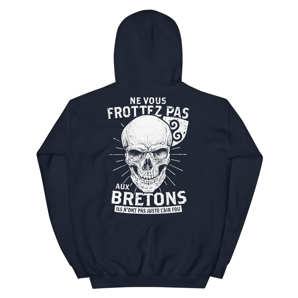 Sweatshirt Bretagne gris foncé dos - Ne vous frottez pas aux Bretons