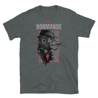 Thumbnail for T-shirt Normandie gris foncé chiné dos - Mafia Normande avec humour