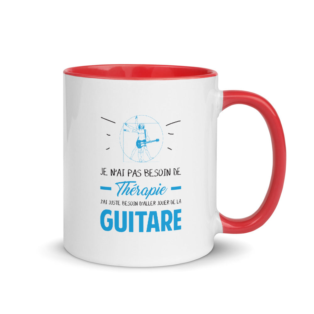 Mug ou tasse pour les guitaristes - à Intérieur Coloré je n'ai pas besoin de thérapie - Ici & Là - T-shirts & Souvenirs de chez toi