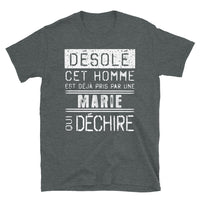 Thumbnail for T-shirt Marie désolé bleu marine - Désolé ce mec est pris