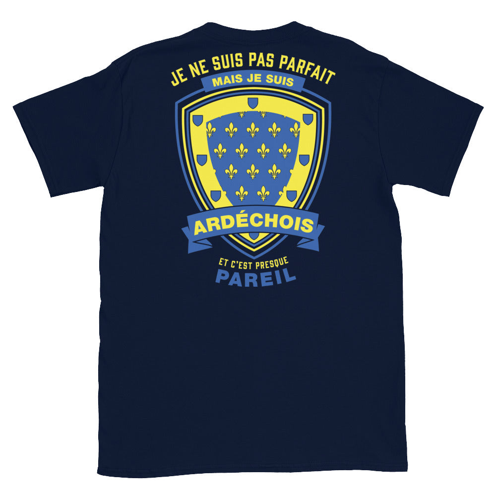 T-shirt Ardèche noir - Je ne suis pas parfait mais.