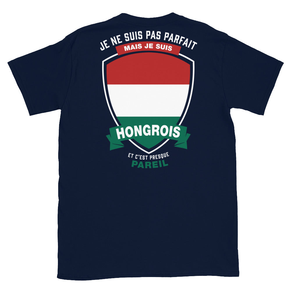 T-shirt Hongrois noir dos - Je ne suis pas parfait mais