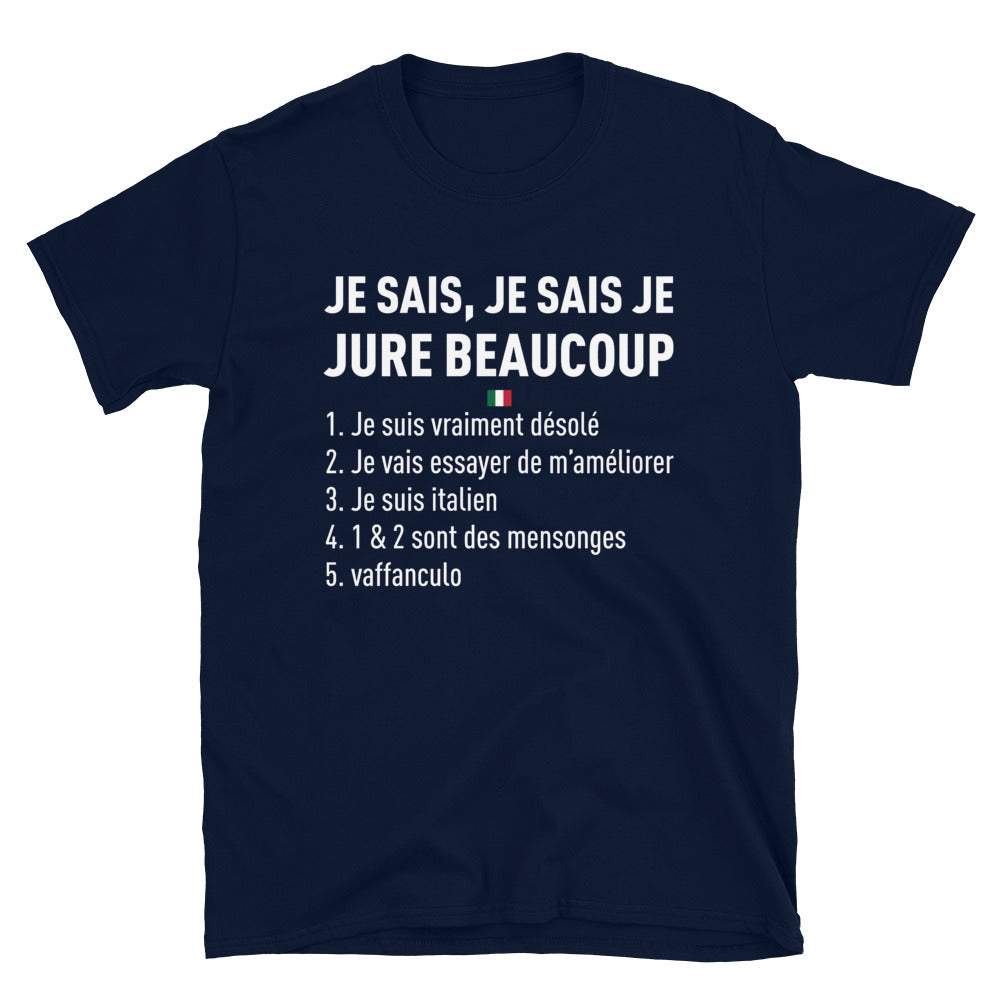 T-shirt Italie gris sport - Je jure beaucoup