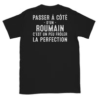 Thumbnail for T-shirt Roumain noir - Frôler la perfection avec humour
