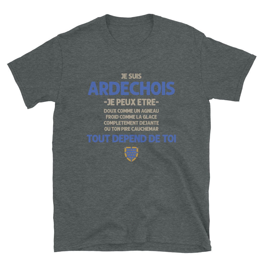 Ardéchois tout depend de toi - T-shirt Standard - Ici & Là - T-shirts & Souvenirs de chez toi