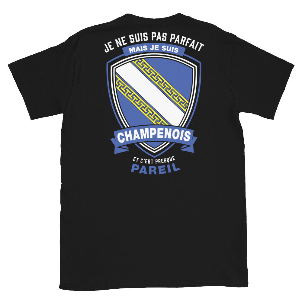 T-shirt Champagne noir - Je ne suis pas parfait mais