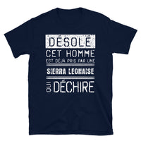 Thumbnail for T-shirt Sierra Leone noir dos - Désolé ce mec est pris par une fille qui déchire