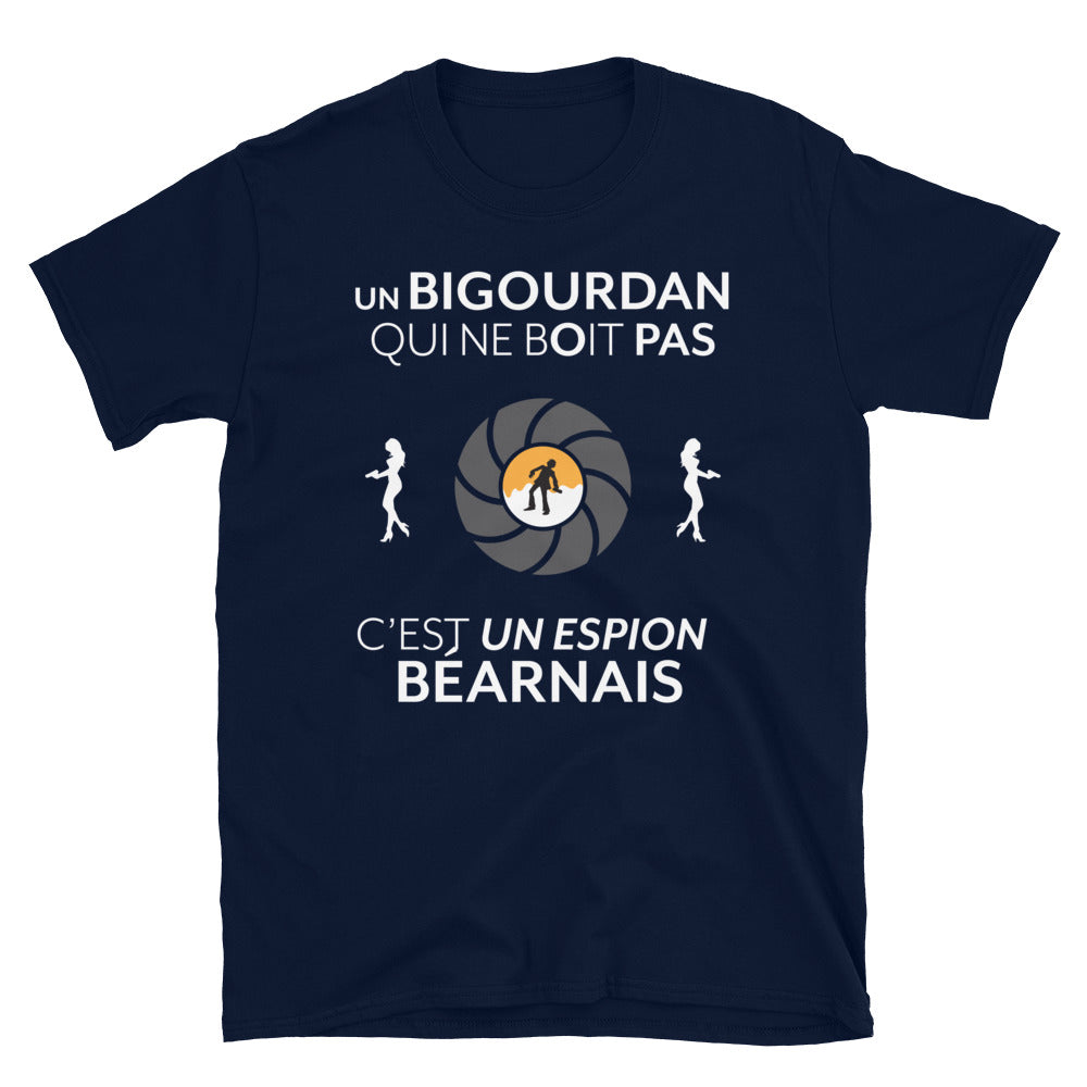 T-shirt Bigorre bleu marine - Le gars qui ne boit pas c'est un espion