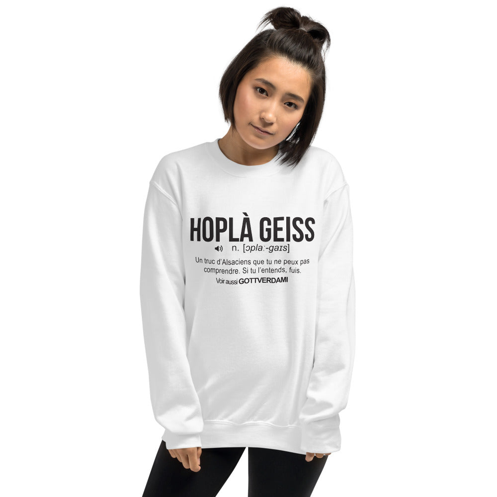 Sweatshirt Alsace gris sport - Définition humoristique