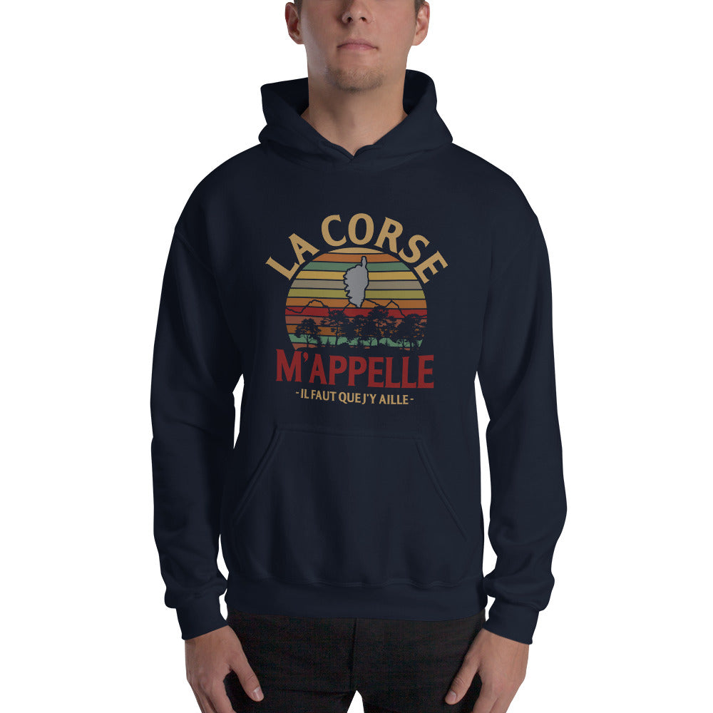 Sweatshirt Corse noir dos - La Corse m'appelle, il faut que j'y aille