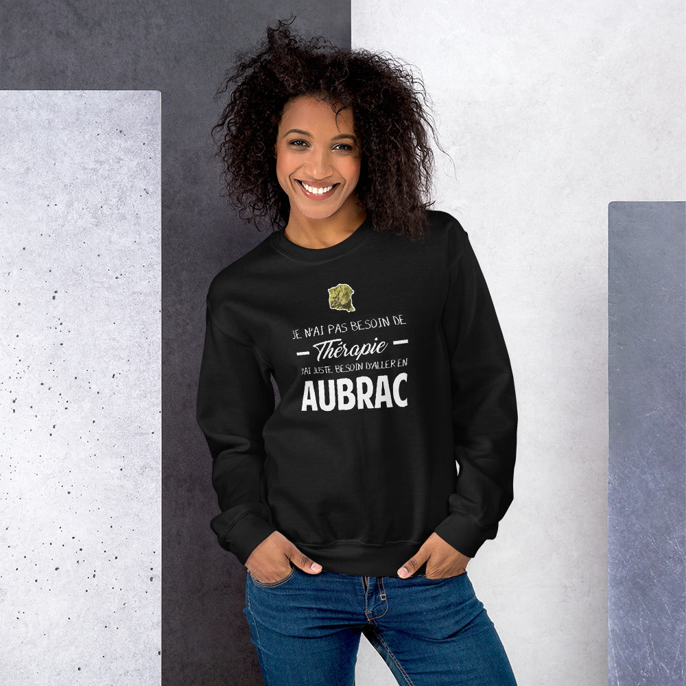 Sweat Aubrac rouge dos - Je n'ai pas besoin de thérapie