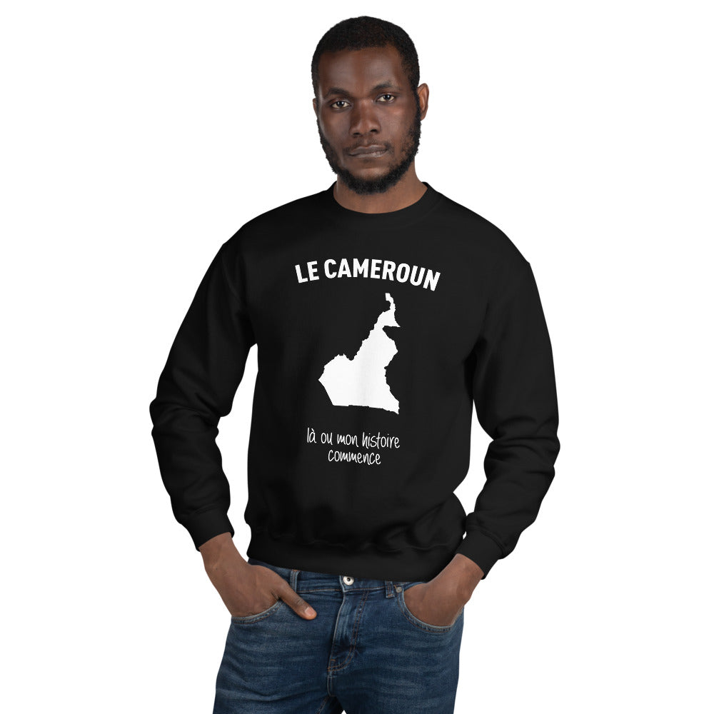 Cameroun là où mon histoire commance - Sweat Unisexe à Col Rond - Ici & Là - T-shirts & Souvenirs de chez toi