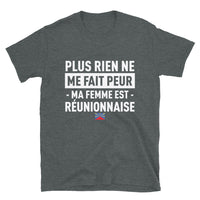 Thumbnail for T-shirt Réunionnais gris foncé - Plus rien ne me fait peur ma femme est