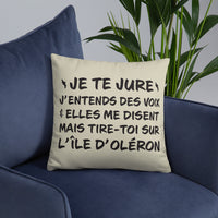 Thumbnail for Tire toi sur l'île d'Oléron - Coussin décoratif et humoristique sur Oléron - Ici & Là - T-shirts & Souvenirs de chez toi