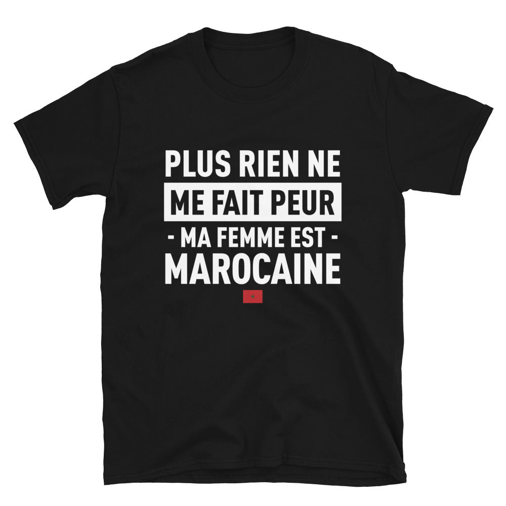 T-shirt marocain noir - Plus rien ne me fait peur ma femme est