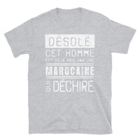 Thumbnail for T-shirt Maroc bleu marine dos - Désolé ce mec est pris par une fille qui déchire