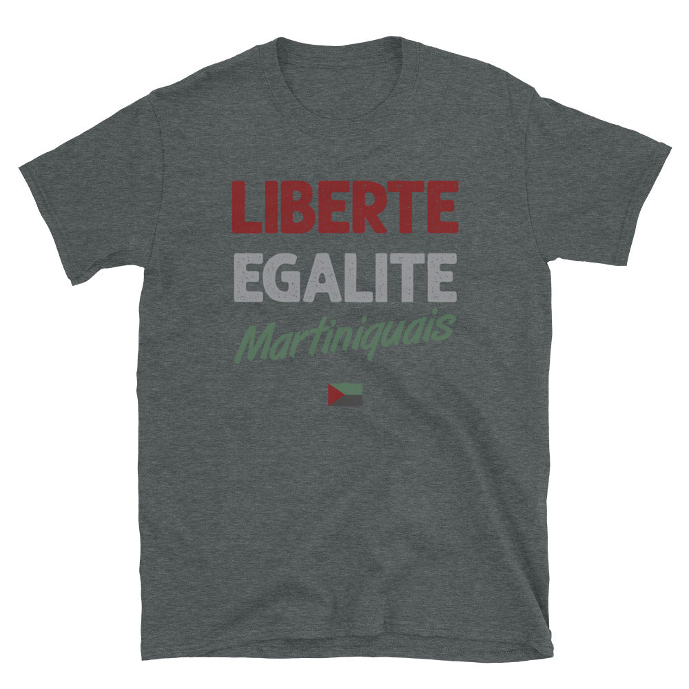 T-shirt Martinique gris foncé dos - Liberté, Égalité, fierté locale