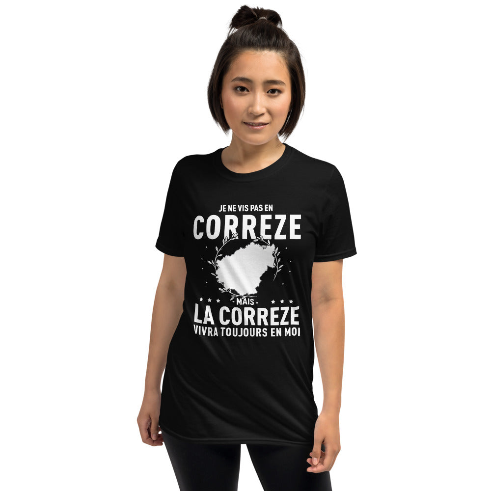 T-shirt Corrèze noir dos - La fierté locale en coton doux