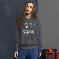 Thumbnail for Sweatshirt Fée Chasseuse gris foncé - design humoristique et chaleureux
