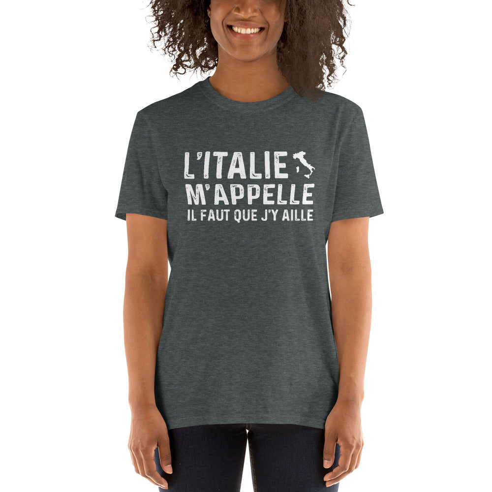 T-shirt Italie gris foncé dos - L'Italie m'appelle, humour et nostalgie