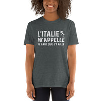 Thumbnail for T-shirt Italie gris foncé dos - L'Italie m'appelle, humour et nostalgie